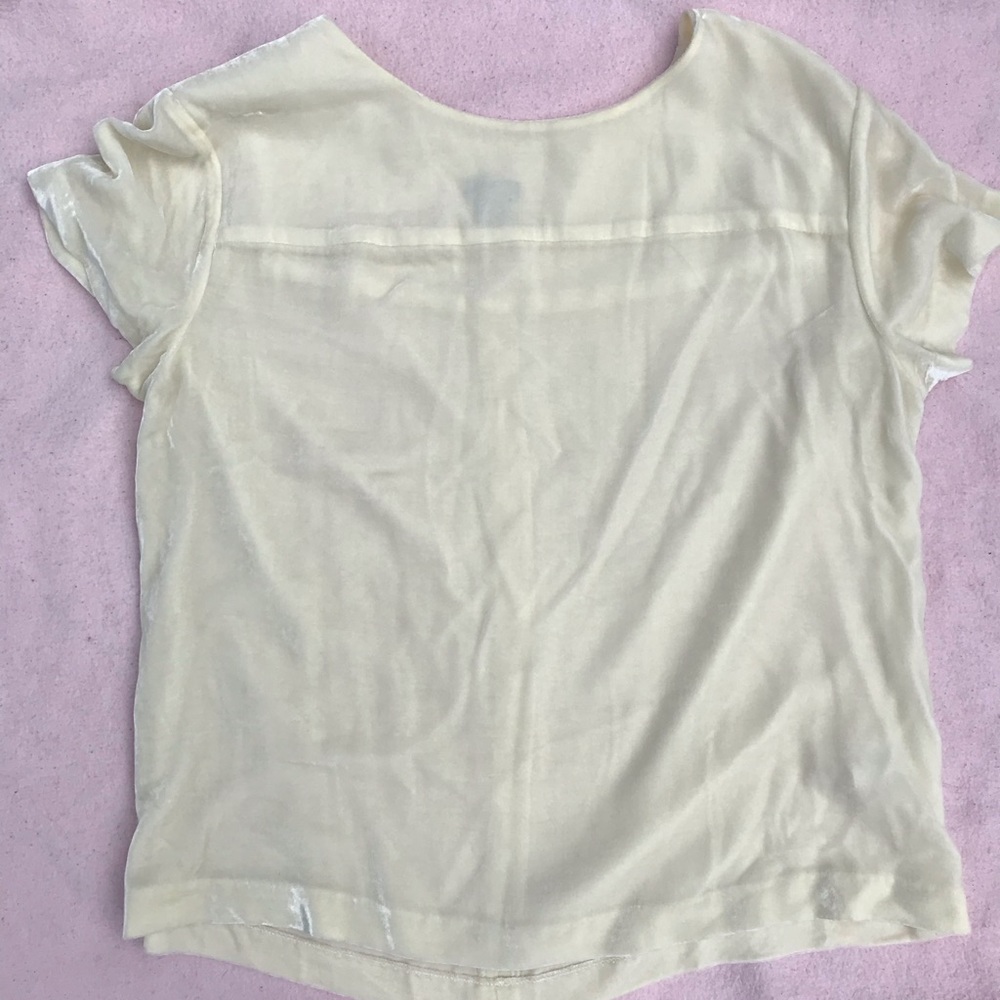J. Crew Cream Velvet Top
